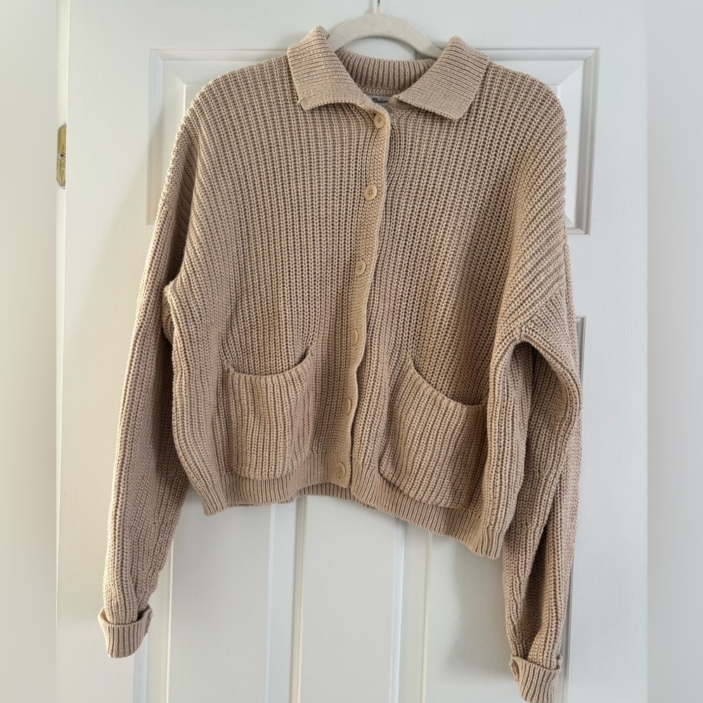 Madewell Tan Button-Up Cardigan